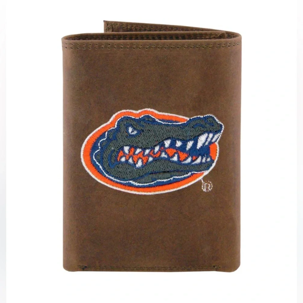 Zep-Pro Men's  Leather Trifold Embroidered Wallet Florida Gators NWT